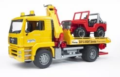 BRUDER 02750 - MAN TGA Abschlepp-LKW Mit Geländewagen