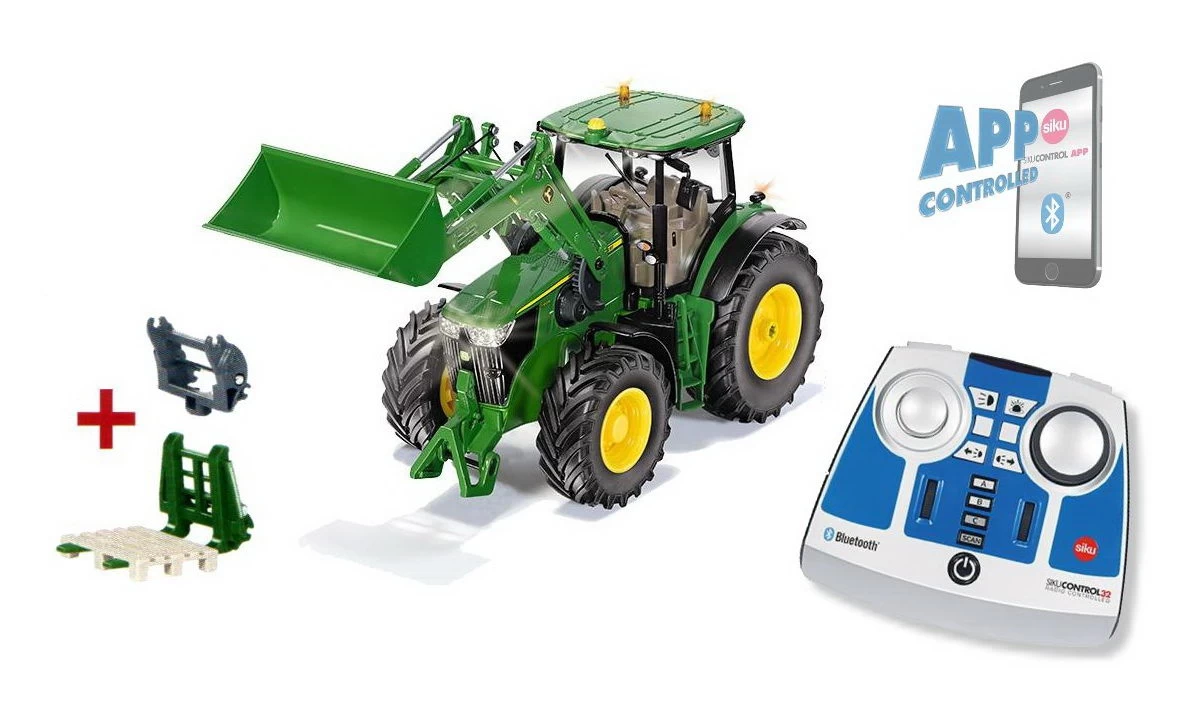 SIKU R/C 6795 - John Deere 7310R Mit Frontlader Set Mit Bluetooth Fernsteuerung